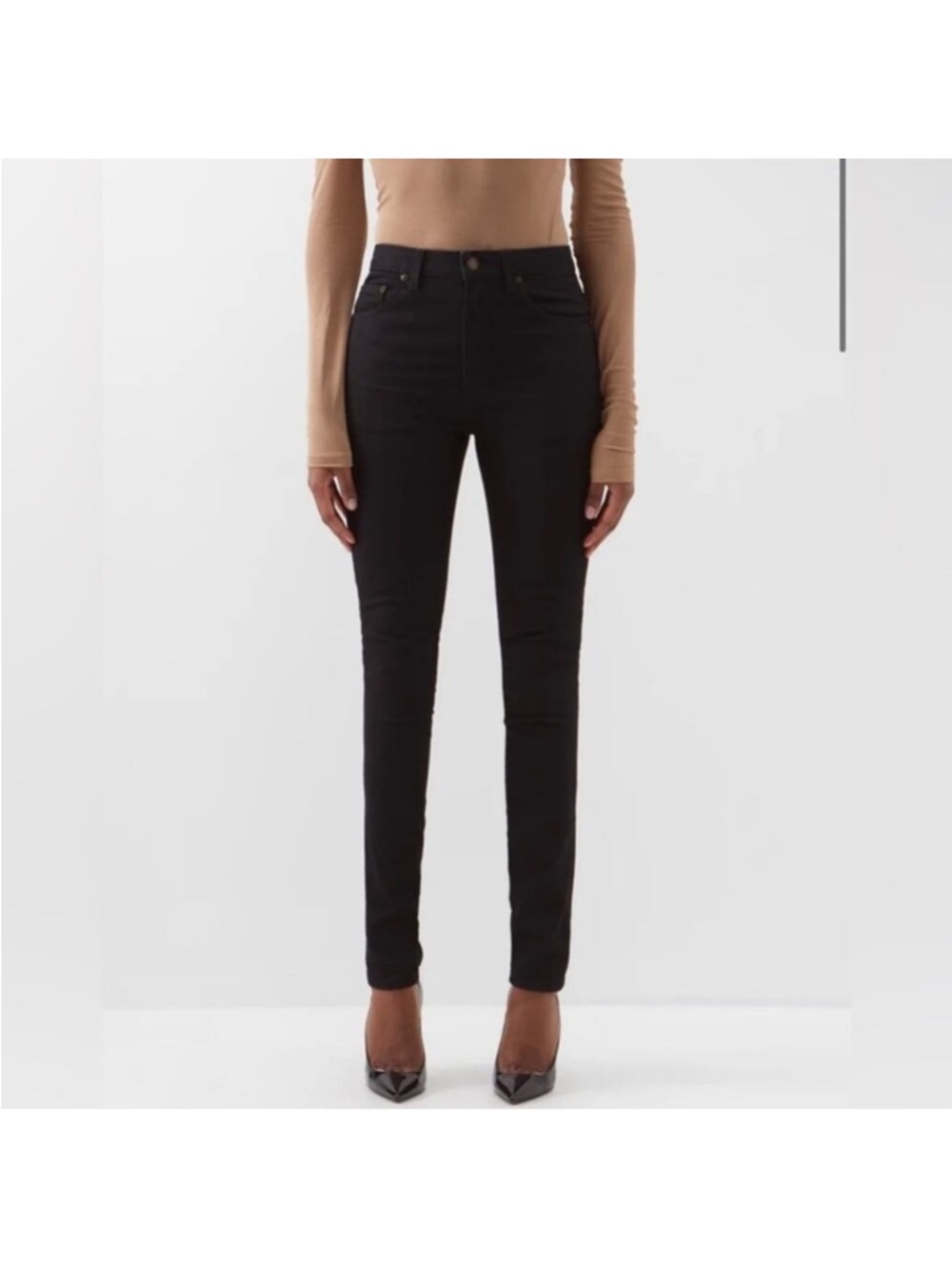 Saint Laurent Paris Black High Rise Jeans